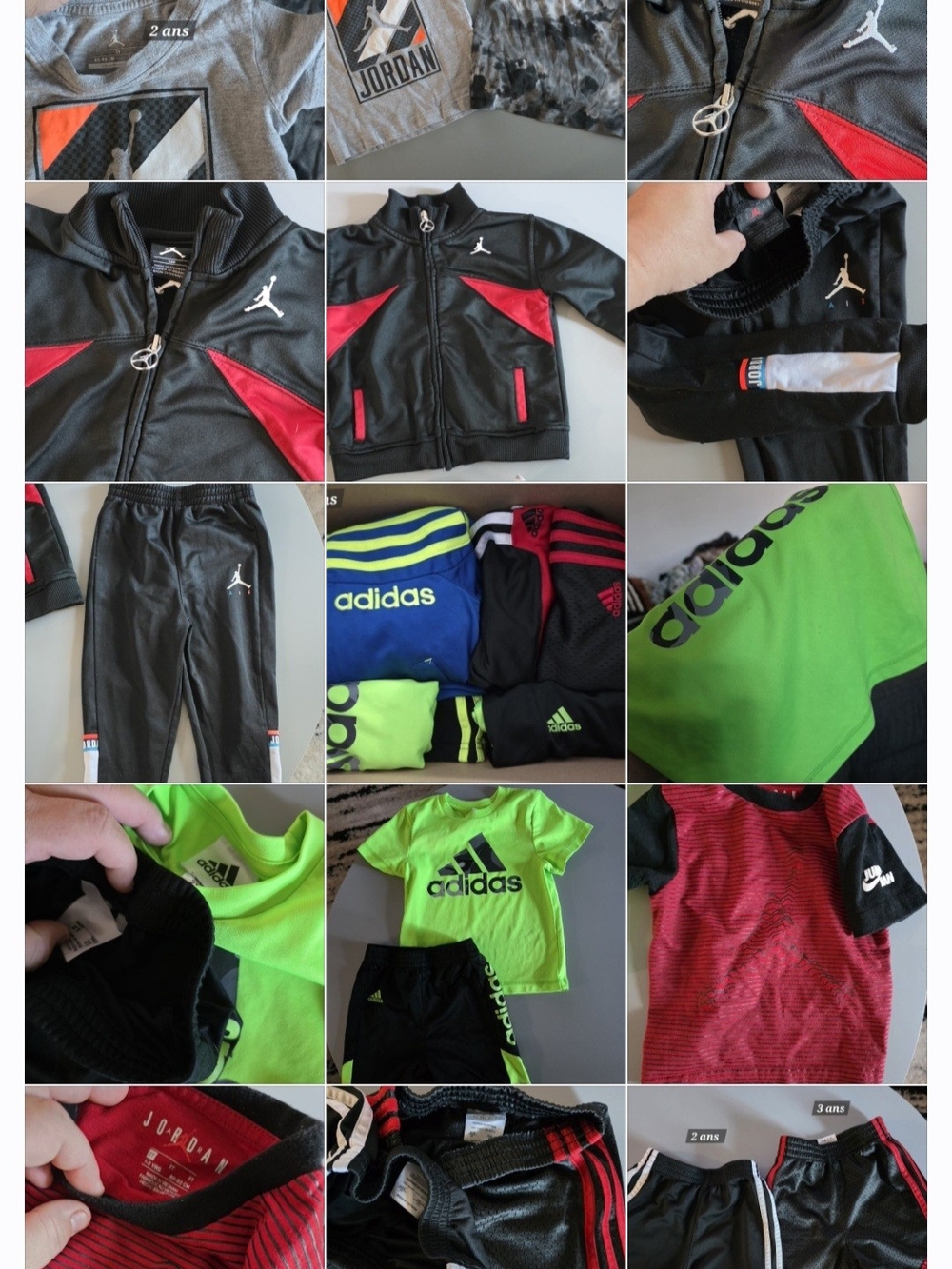 Lot De Vêtements Sport Nike Jordan Kids Black & Red Track Jacket 24m /2ans